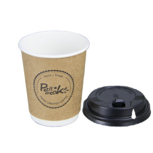 Chinese hot selling eco 12oz single double ripple kraft paper cup insulated with lids producer